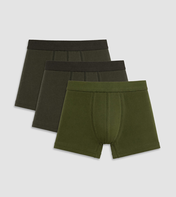 3 Pack Solid Boxer Briefs