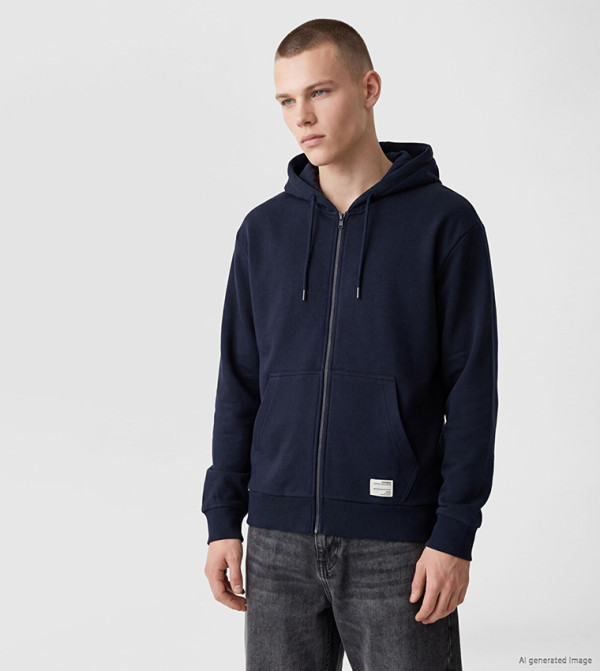 Solid Long Sleeves Hooded Jacket