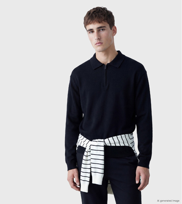 Solid Collared Long Sleeves Sweater