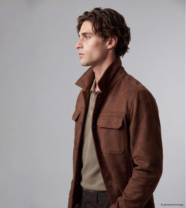 Solid Button Closure Casual Jacket