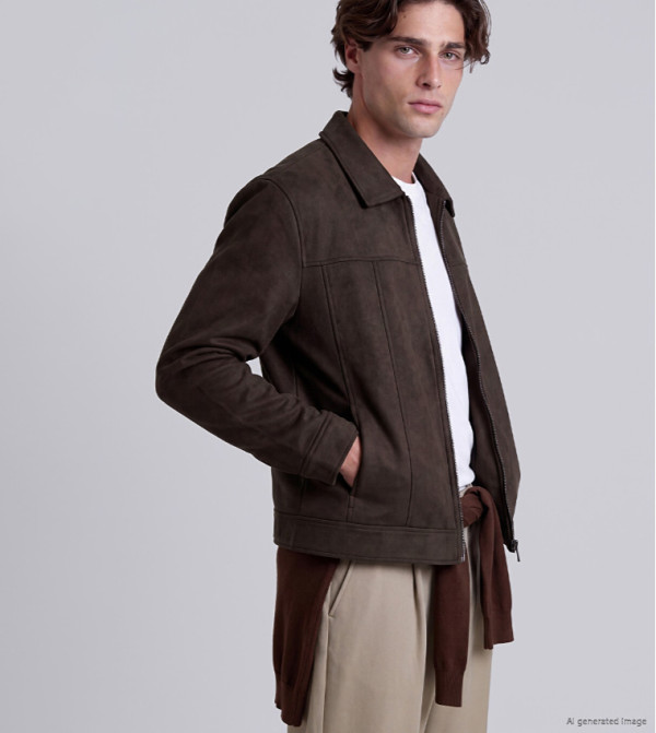 Solid Zipper Casual Jacket