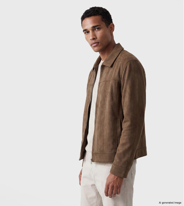 جاكيت كاجوال سادة بسحاب