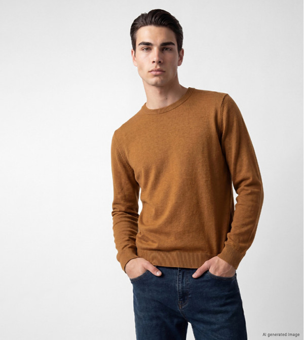 Solid Crew Neck Sweater