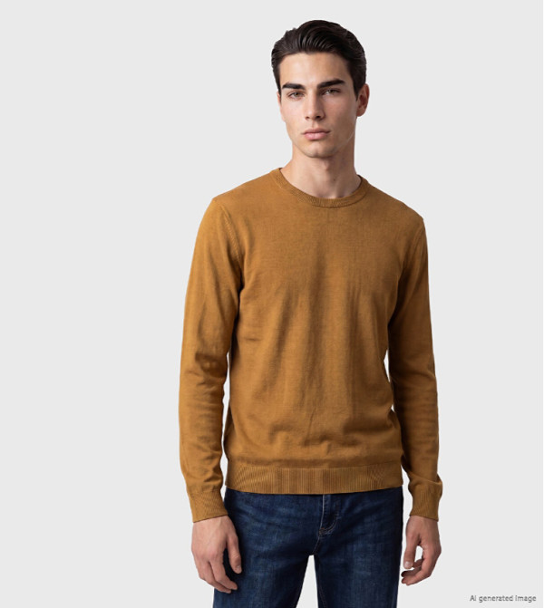 Solid Crew Neck Sweater