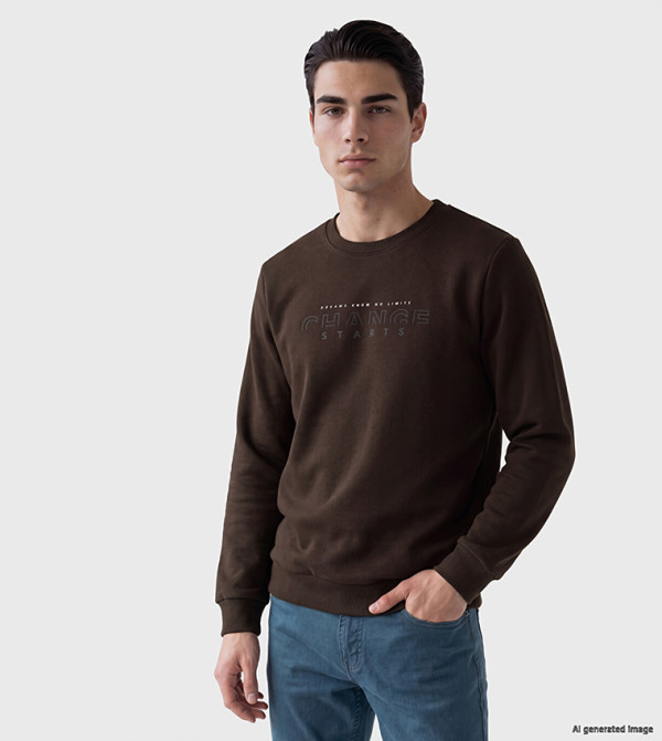 Typography Crew Neck Sweatshirt