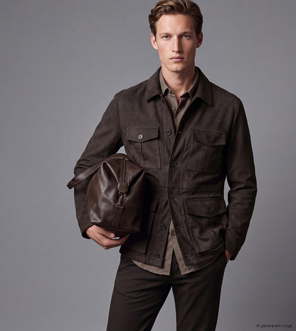 Solid Shirt Collar Casual Jacket