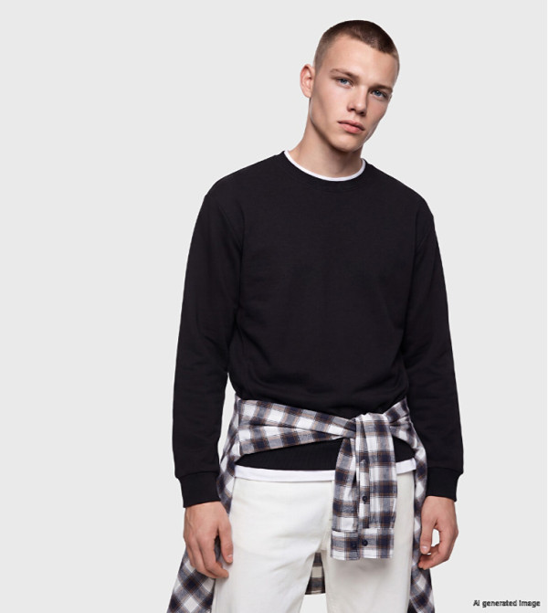Solid Crew Neck Sweatshirt