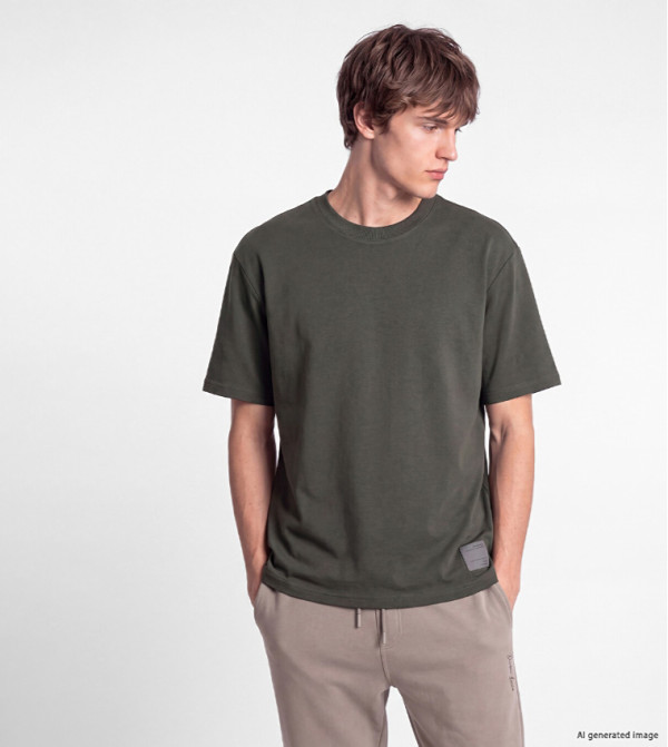 Solid Crew Neck Oversized T-Shirt