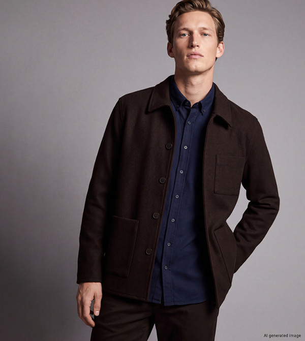 Solid Shirt Collar Casual Jacket