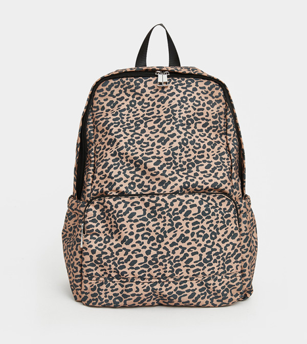 Animal Print Front Pocket Backpack