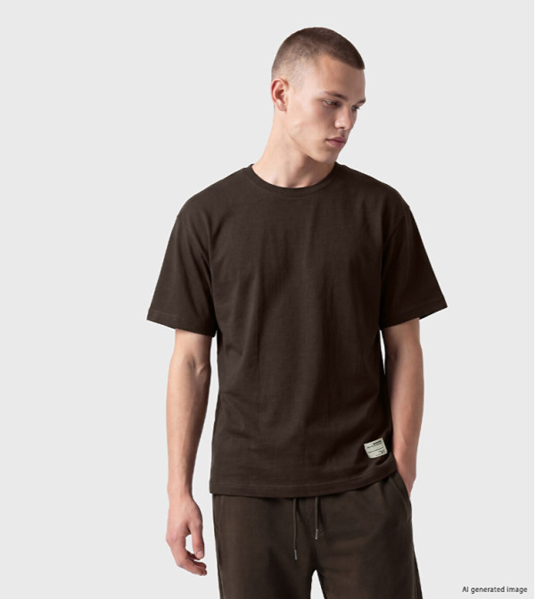 Solid Crew Neck Short Sleeves T-Shirt