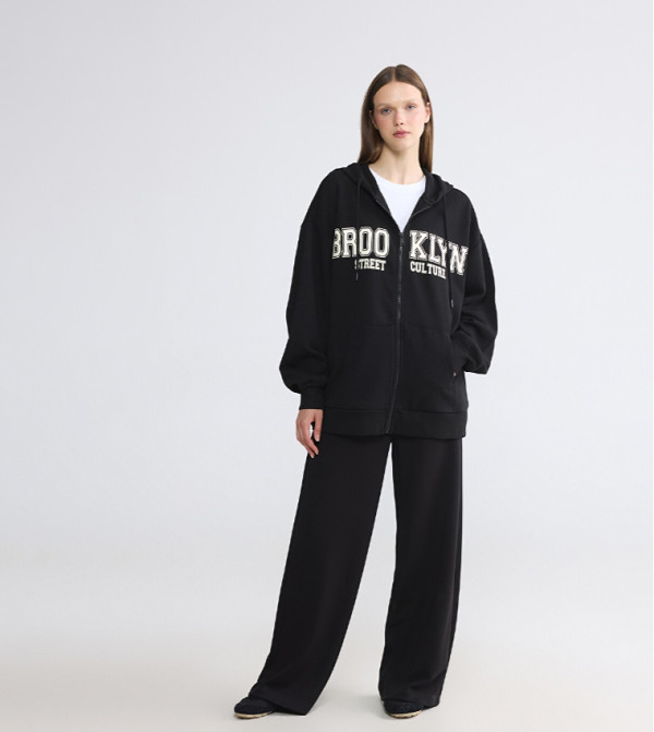 Solid Wide Leg Sweatpants