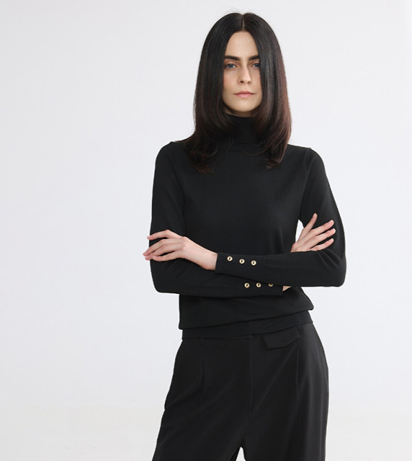 Solid Turtle Neck Sweater