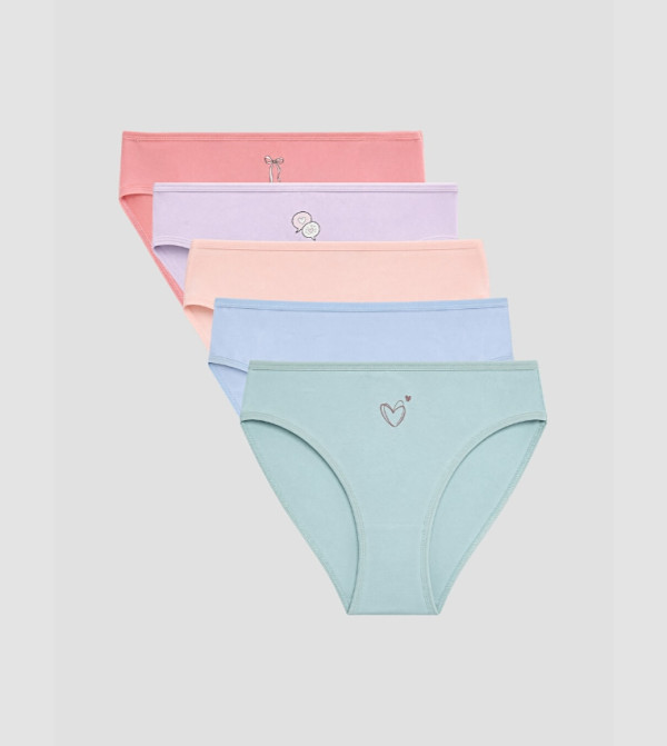 5 Pack Printed Bikini Briefs