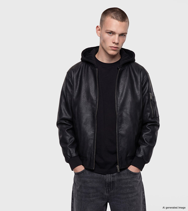 Solid Zipper Hooded Jacket