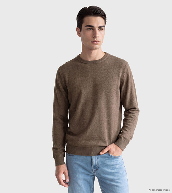 Solid Crew Neck Sweater