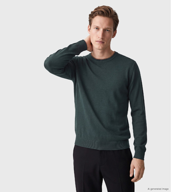 Solid Crew Neck Sweater
