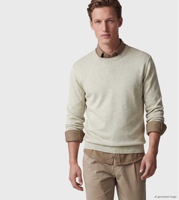 Solid Crew Neck Sweater