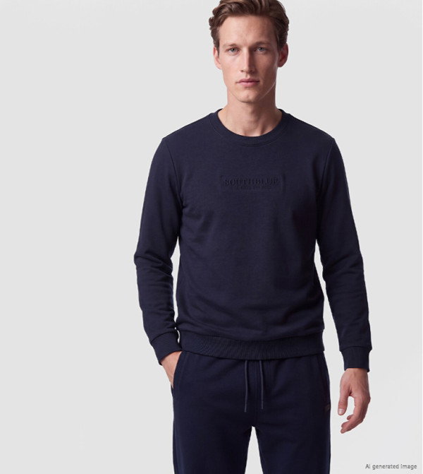 Embroidered Crew Neck Sweatshirt