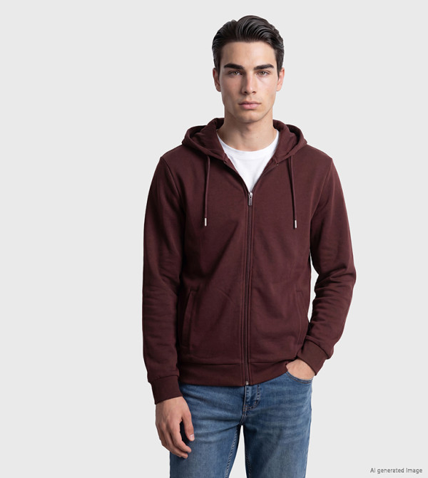 Solid Long Sleeves Hooded Jacket
