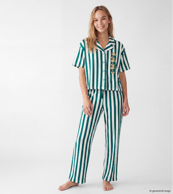 Striped Short Sleeve Pyjama Set