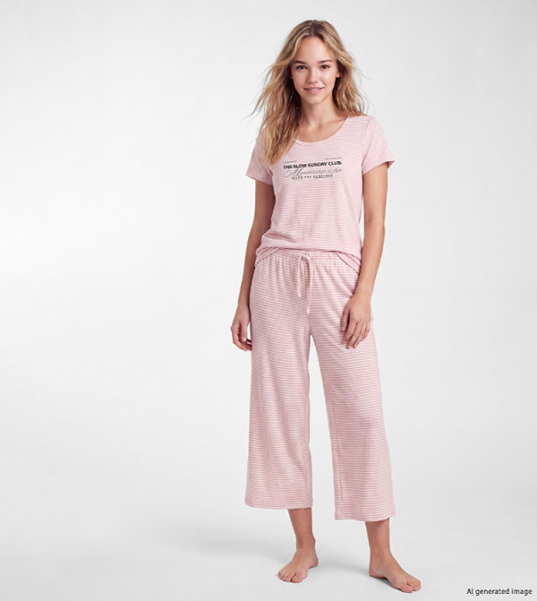 Printed Short Sleeves Pyjama Set