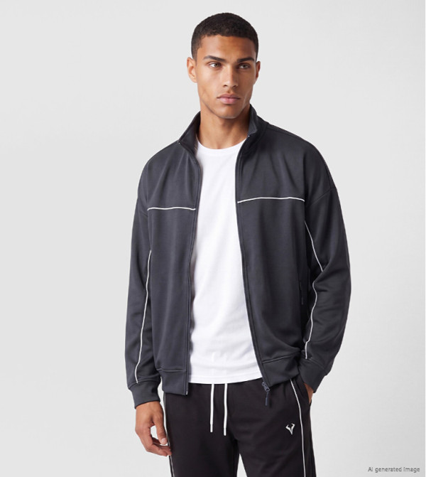 Solid Zipper High Neck Jacket