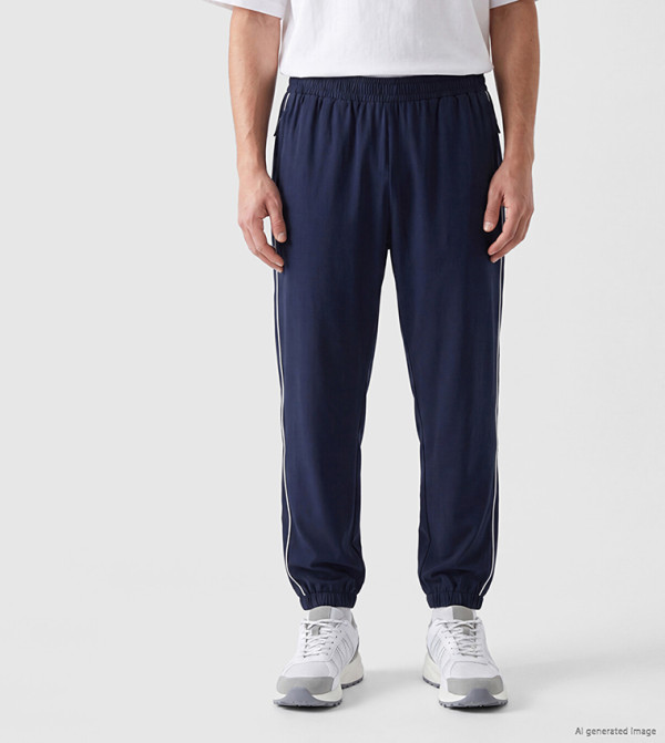 Solid Elastic Waist Loose Fit Joggers