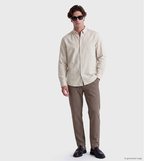 Textured Slim Fit Trousers