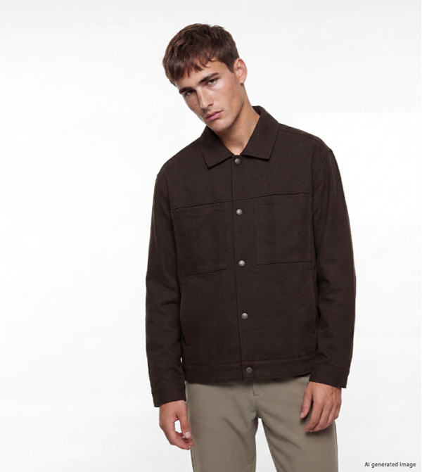 Solid Button Casual Jacket