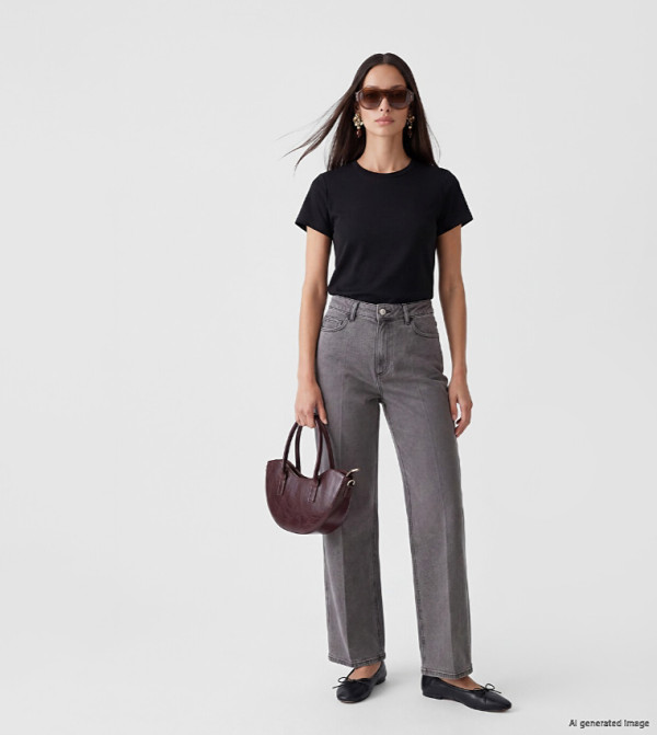 Washed Wide Leg Jeans