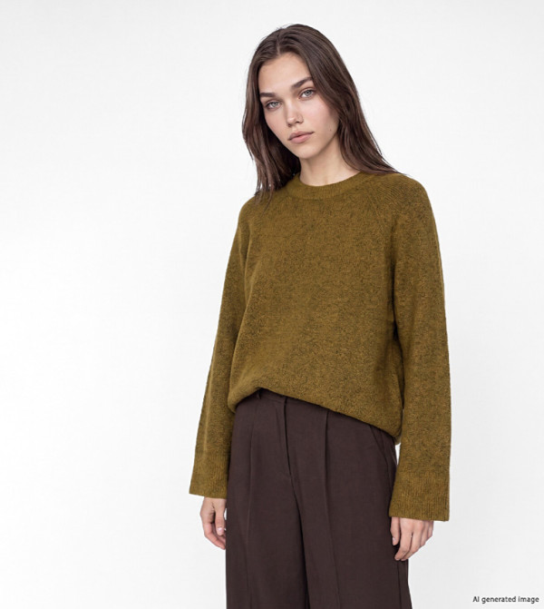 Textured Crew Neck Sweater