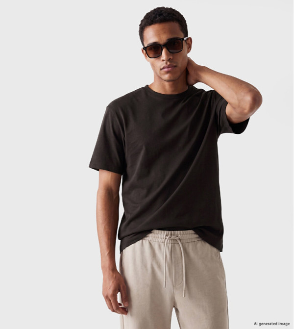 Solid Crew Neck Short Sleeves T-Shirt