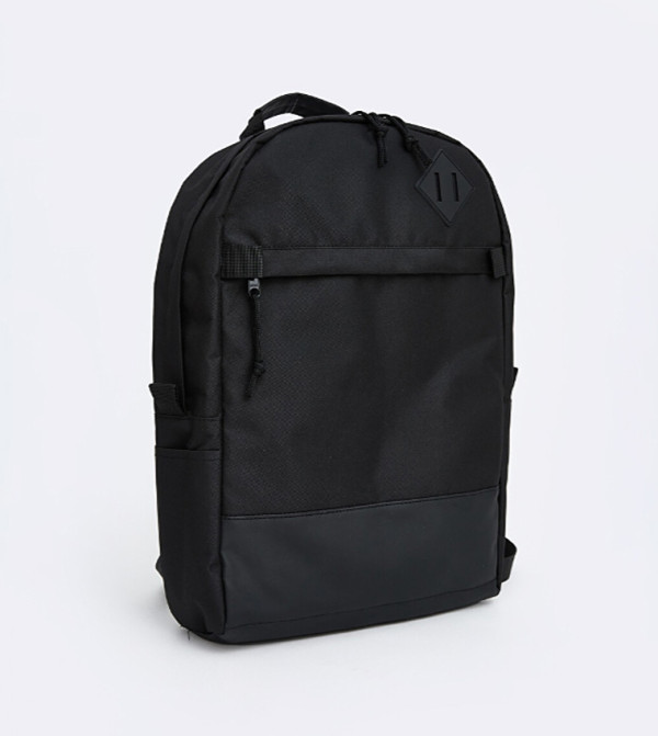Solid Zipper Laptop Backpack