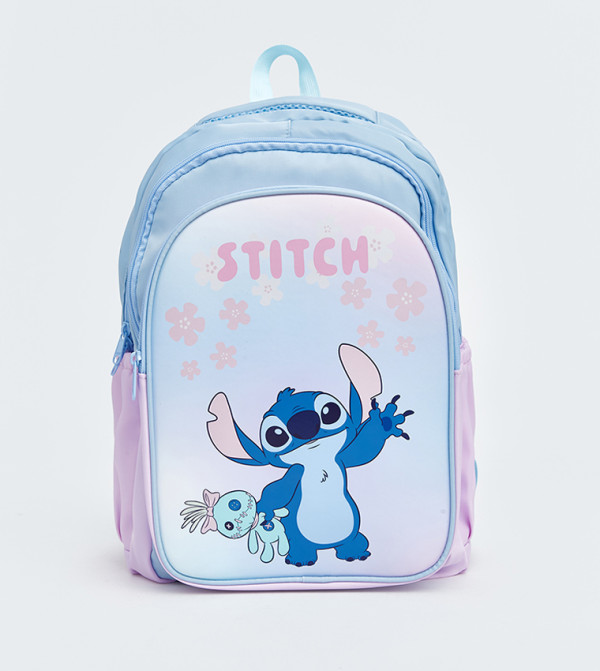 Stitch Printed Zippered Backpack