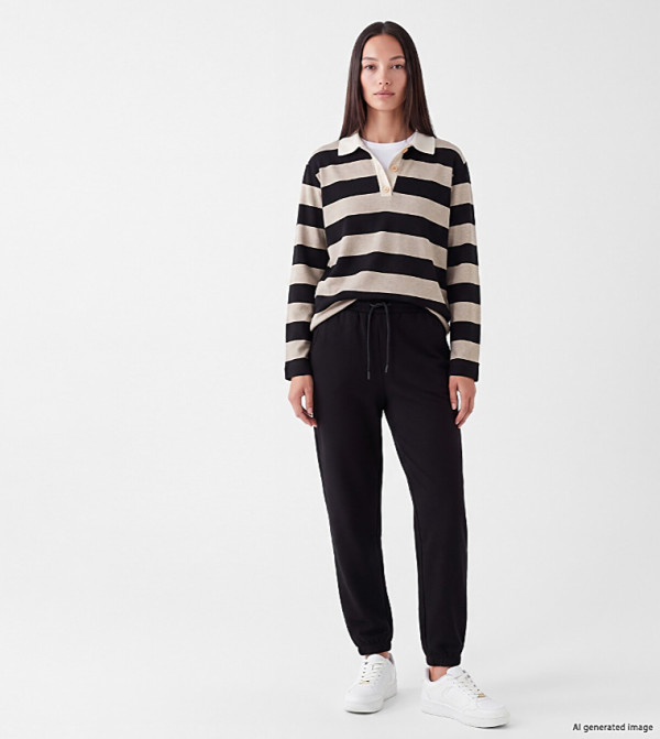 Solid Drawstring Waist Joggers