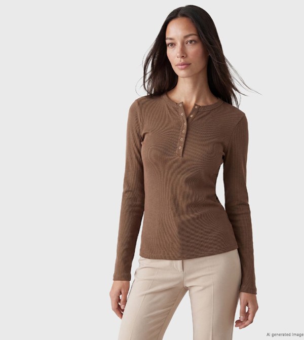 Ribbed Long Sleeves T-Shirt