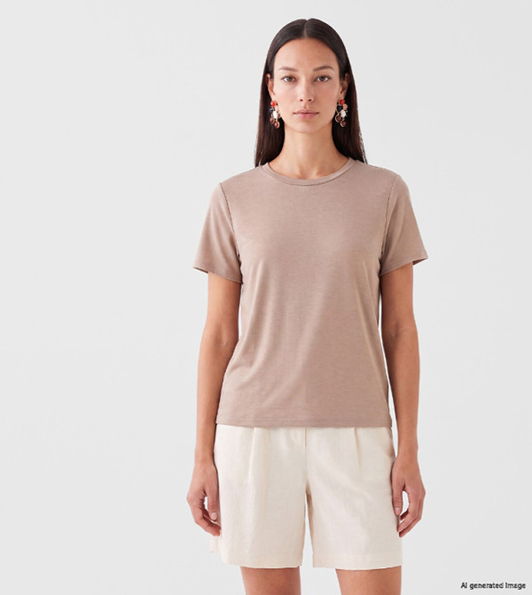 Solid Crew Neck T-Shirt