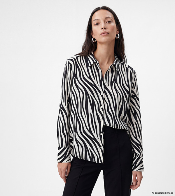 Zebra Print Long Sleeves Shirt