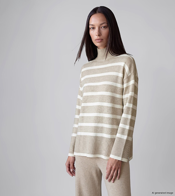 Striped Turtle Neck Sweater