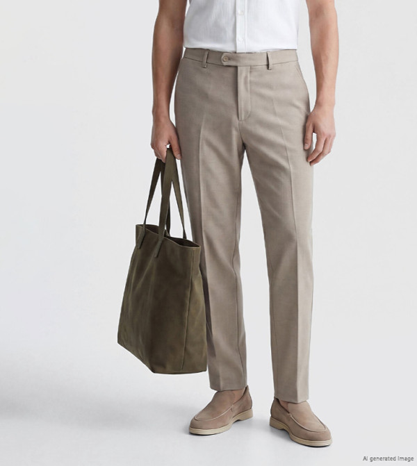 Solid Tapered Fit Trousers