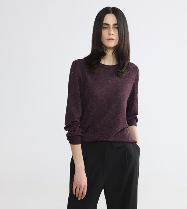Textured Crew Neck Sweater