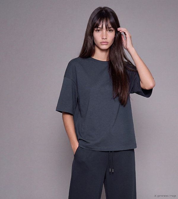Solid Crew Neck Oversized T-Shirt