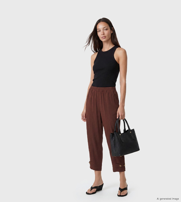 Elastic Waist Relaxed Fit Trousers