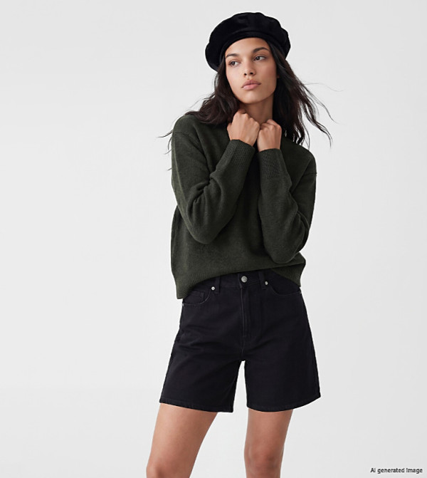 Solid Crew Neck Sweater