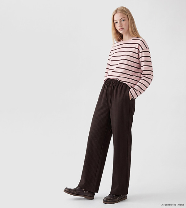Striped Loose Fit Casual Pants