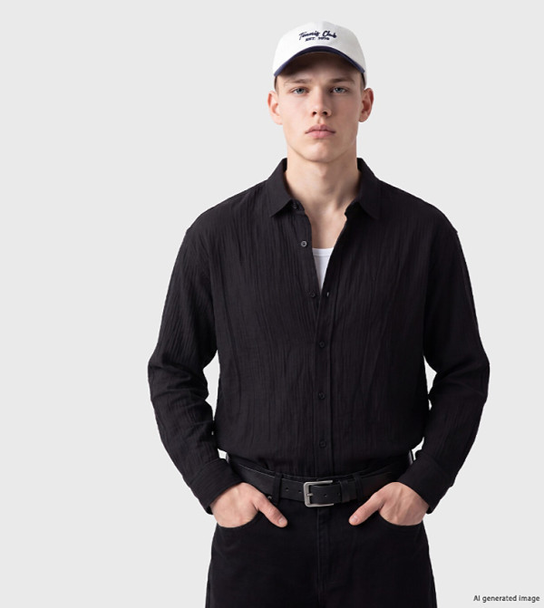 Textured Long Sleeves Shirt