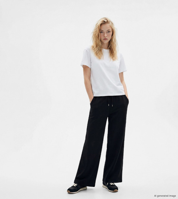 Drawstring Waist Wide Leg Sweatpants