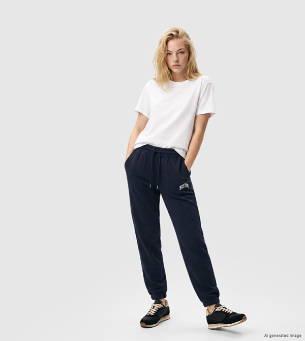 Embroidered Drawstring Waist Joggers