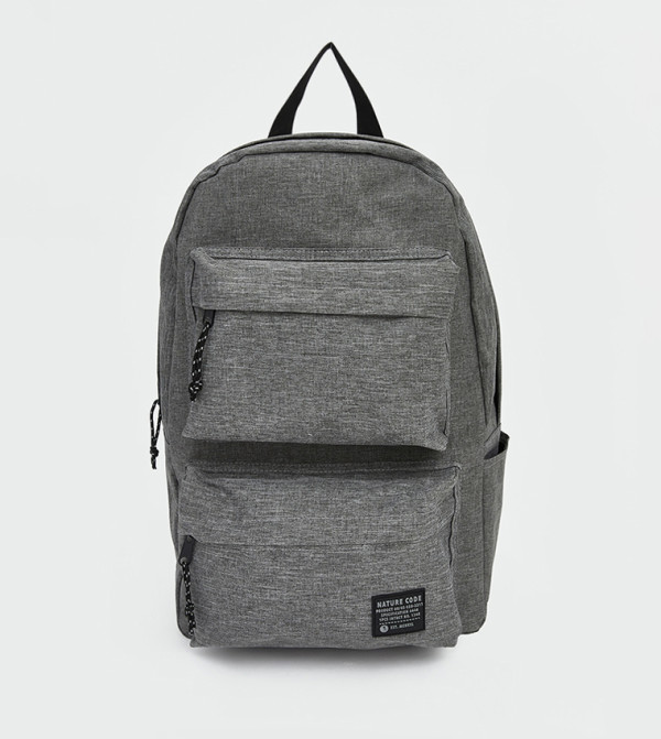 Textured Zip Closure Backpack
